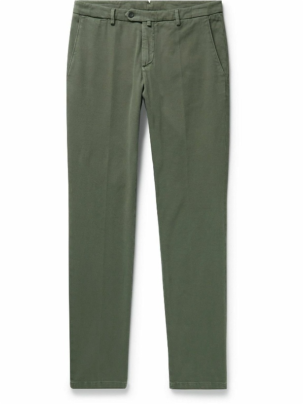 Photo: Thom Sweeney - Slim-Fit Stretch-Cotton Twill Trousers - Green