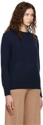 360Cashmere Navy Crewneck Sweatshirt