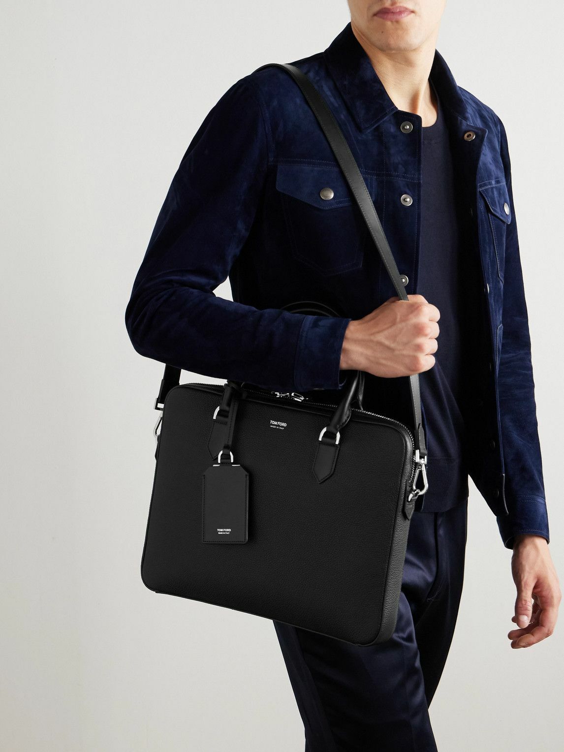 TOM FORD - Elliot Full-Grain Leather Briefcase