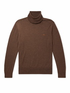 Etro - Logo-Embroidered Wool Rollneck Sweater - Brown