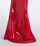 David Koma Floral-appliqué sequined gown