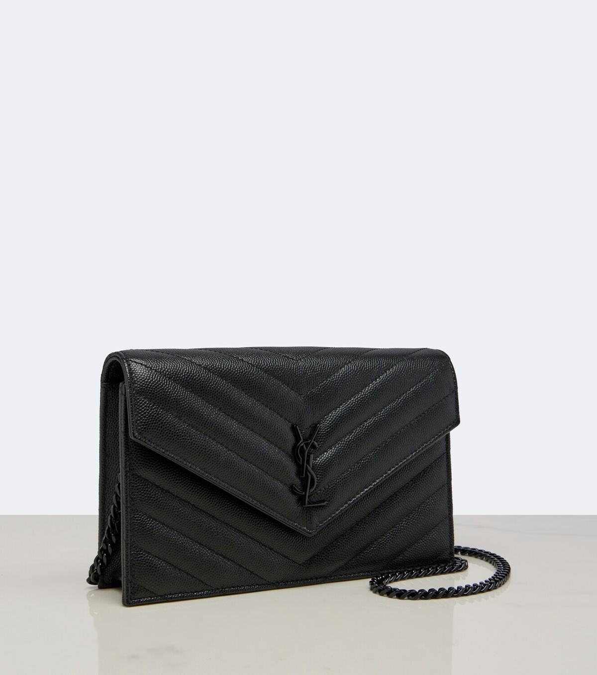Saint Laurent Cassandre Envelope leather wallet on chain