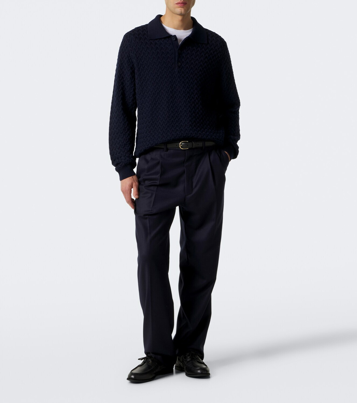 Frescobol Carioca Murilo cable-knit wool polo sweater
