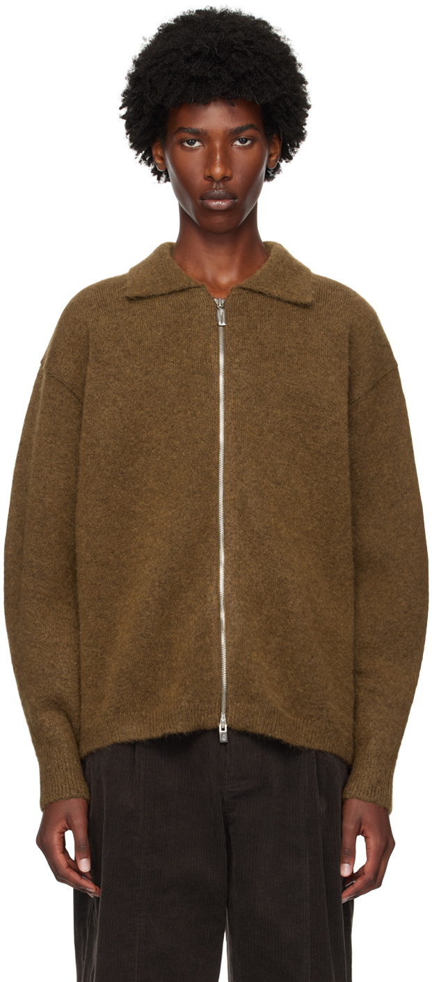 LE17SEPTEMBRE Brown Zip-Up Cardigan