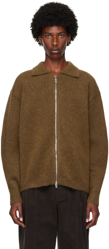 Photo: LE17SEPTEMBRE Brown Zip-Up Cardigan