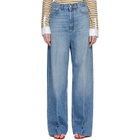 Stella McCartney Blue Faded Wide-Leg High-Rise Jeans