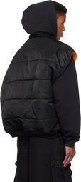 VETEMENTS Orange Logo Reversible Bomber Vest
