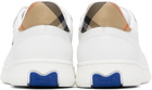 Burberry White Leather & Check Terrace Sneakers​