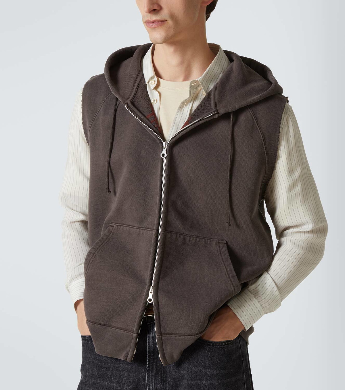 Our Legacy Motor cotton jersey zip-up vest