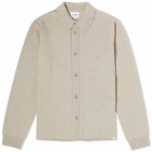 Norse Projects Men's Martin Merino Lambswool Button Polo Shirt in Oatmeal
