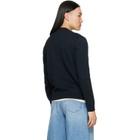 Moncler Navy Monogram Cotton Blend Sweater