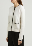 Vince Contrast-trim Wool-blend Cardigan Cream