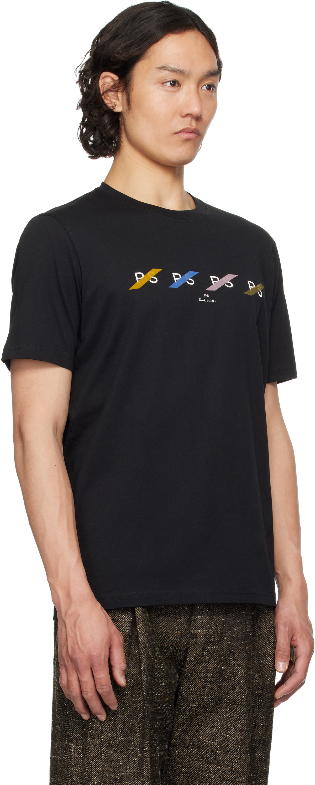 PS by Paul Smith Black 'PS' Row Multi T-shirt