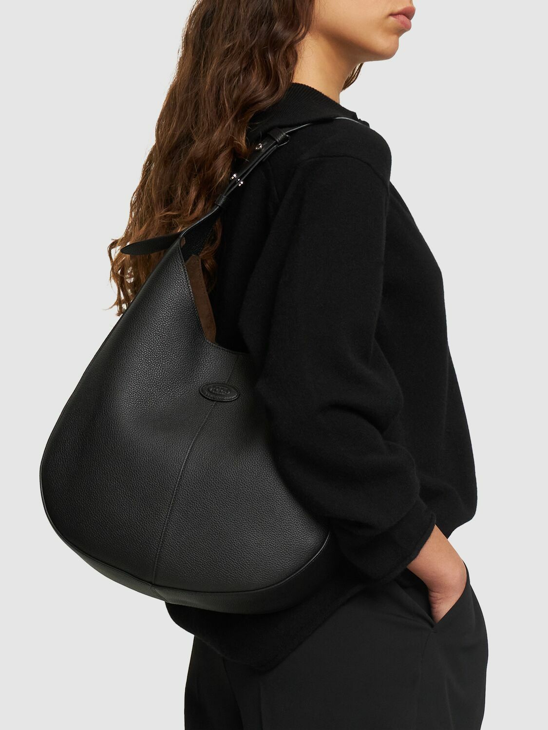 【関税＆送料込み】Tod'S Leather Small Di Hobo Bags Woman BROWN Tod's Di Bag Hobo in Leather Small