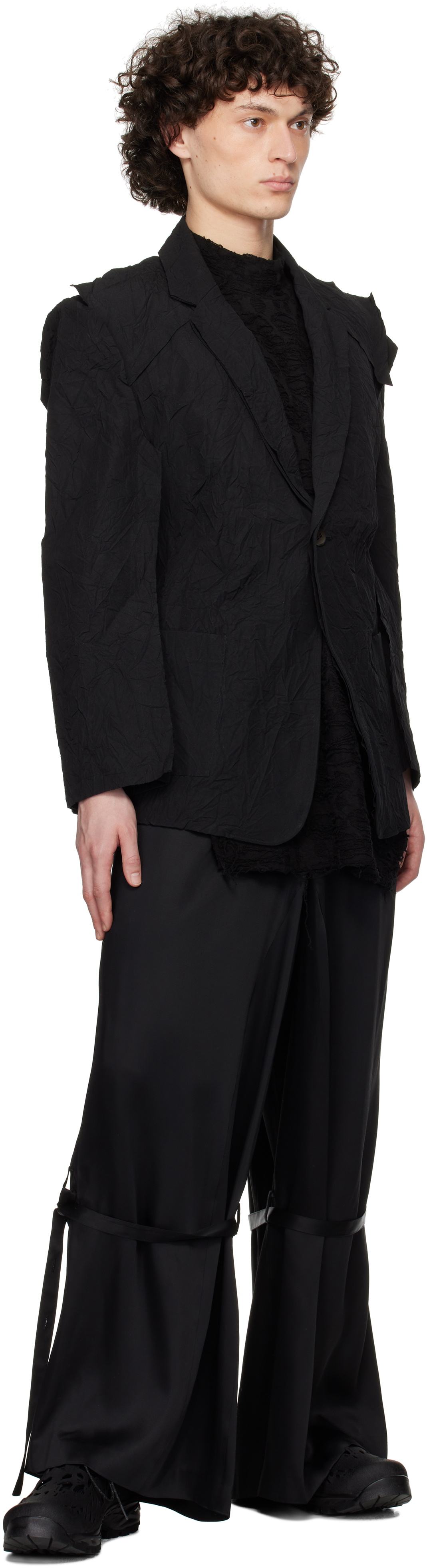 CARNET-ARCHIVE Black Belted Plinth Trousers
