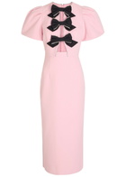 Rebecca Vallance Nemy Bow-embellished Crepe Midi Dress Light Pink