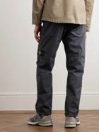 Stone Island - Logo-Appliquéd Straight-Leg Supima Cotton-Blend Twill Cargo Trousers - Gray