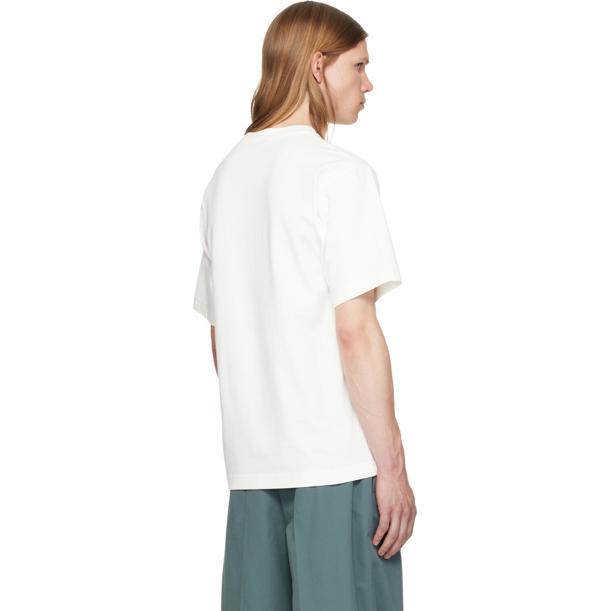 Burberry White Cross Stitch Knight Cotton T-shirt