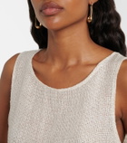 Leset Stella sequined linen-blend tank top