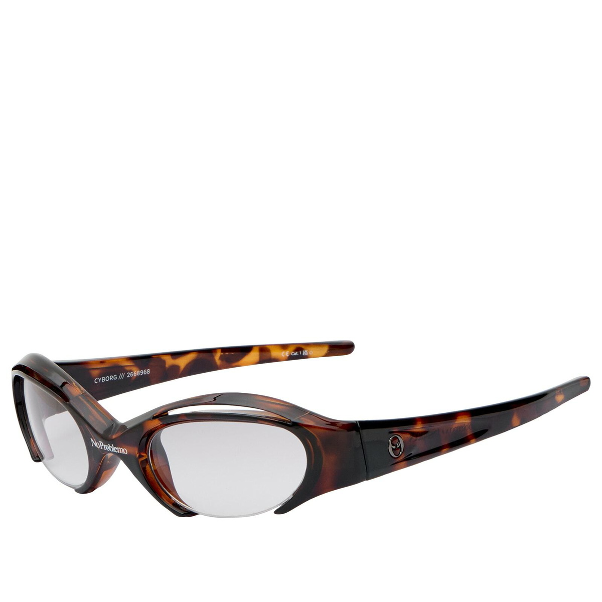 Le Specs x No Problemo Cyborg Sunglasses in Tortoiseshell/Light Smoke 