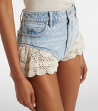 Frame Crochet denim shorts