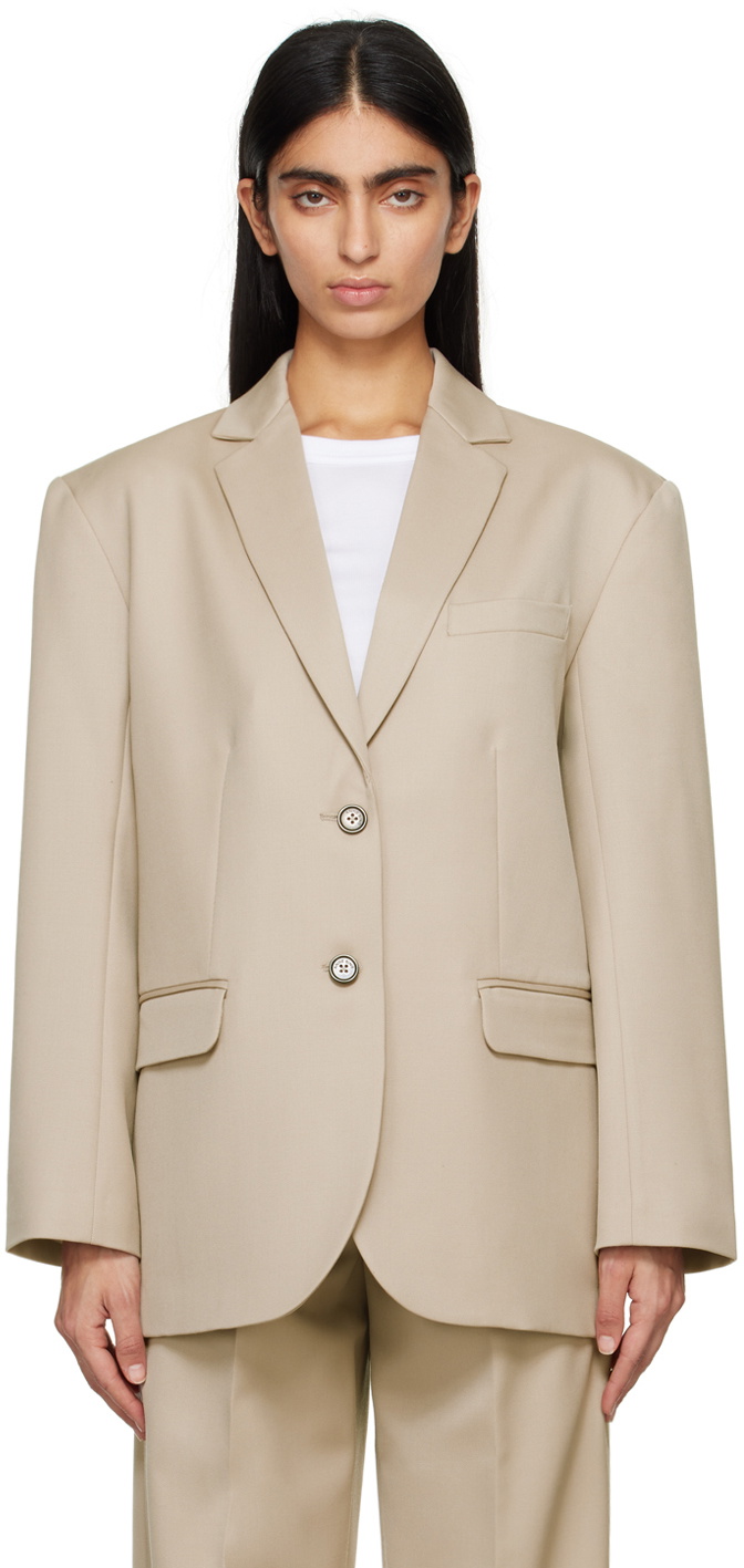 ANINE BING Taupe Quinn Blazer ANINE BING