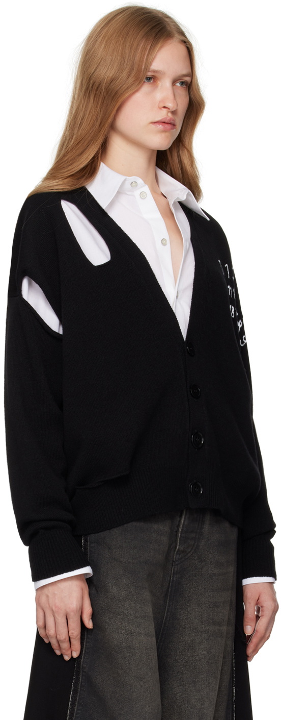 MM6 Maison Margiela Black Cut Outs Cardigan MM6 Maison Margiela