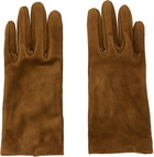 Gianvito Rossi Brown Suede Gloves