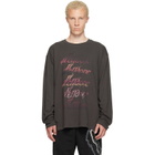 We11done Gray Gradient Logo Long-Sleeved T-shirt