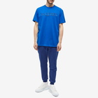 Alexander McQueen Men's Embroidered Logo T-Shirt in Electric Blue