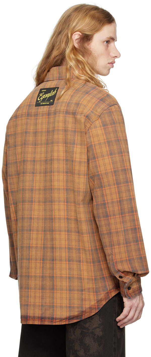 EGONlab Orange Tartan Overshirt