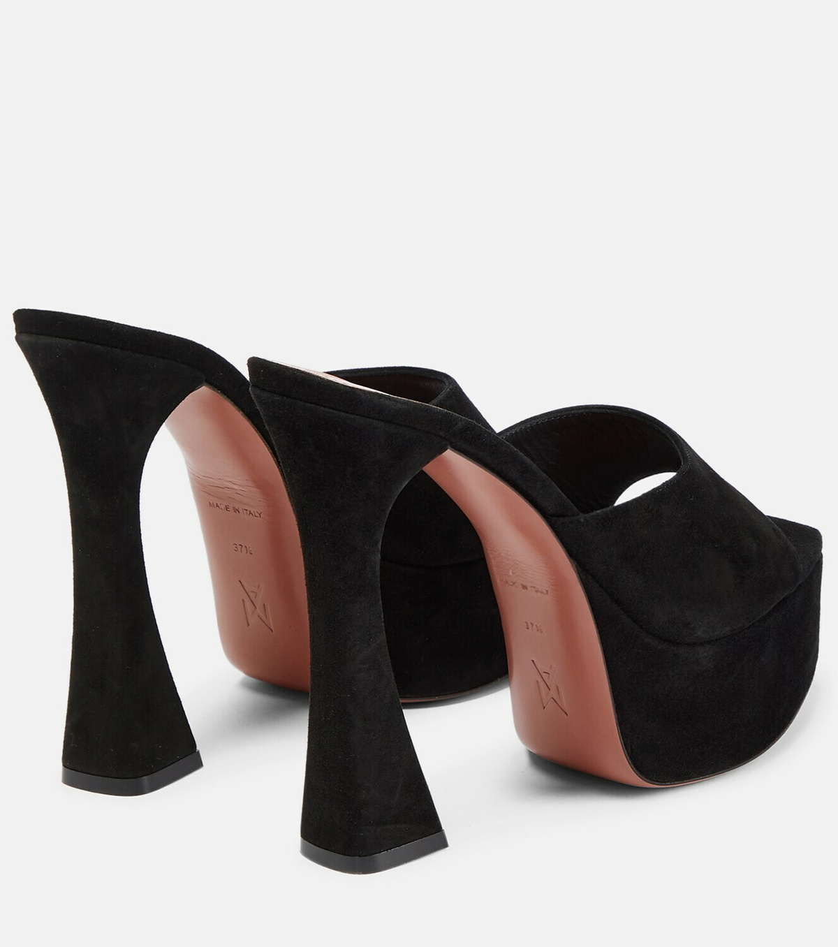 【関税込み】Amina Muaddi ブラウン Dalida ヒールサンダル Amina Muaddi Dalida satin platform mules Amina Muaddi