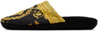 Versace Underwear Black & Yellow Baroque Slippers