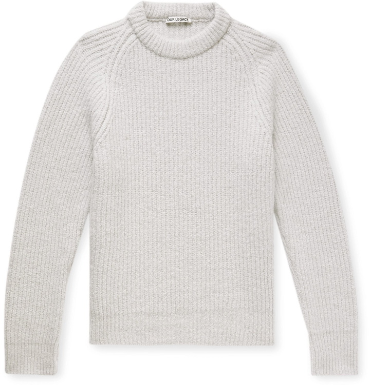 Photo: Our Legacy - Ribbed Baby Alpaca-Blend Sweater - Neutrals