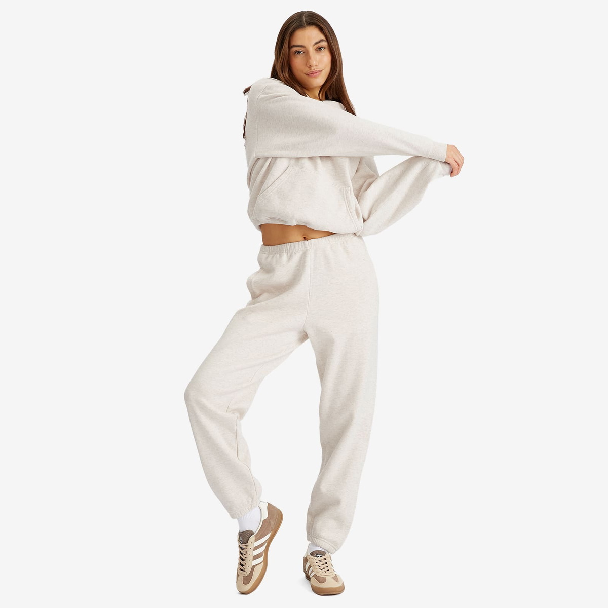 SKIMS Women's Cotton Fleece Jogger in Oatmeal Heather