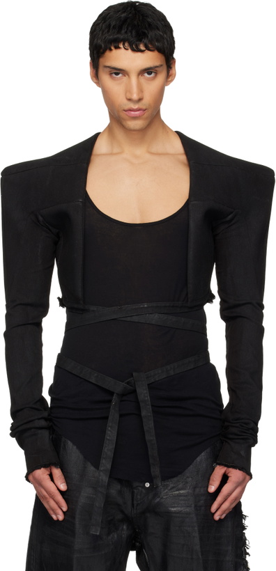 Photo: Rick Owens Black Concordians Tight Denim Jacket