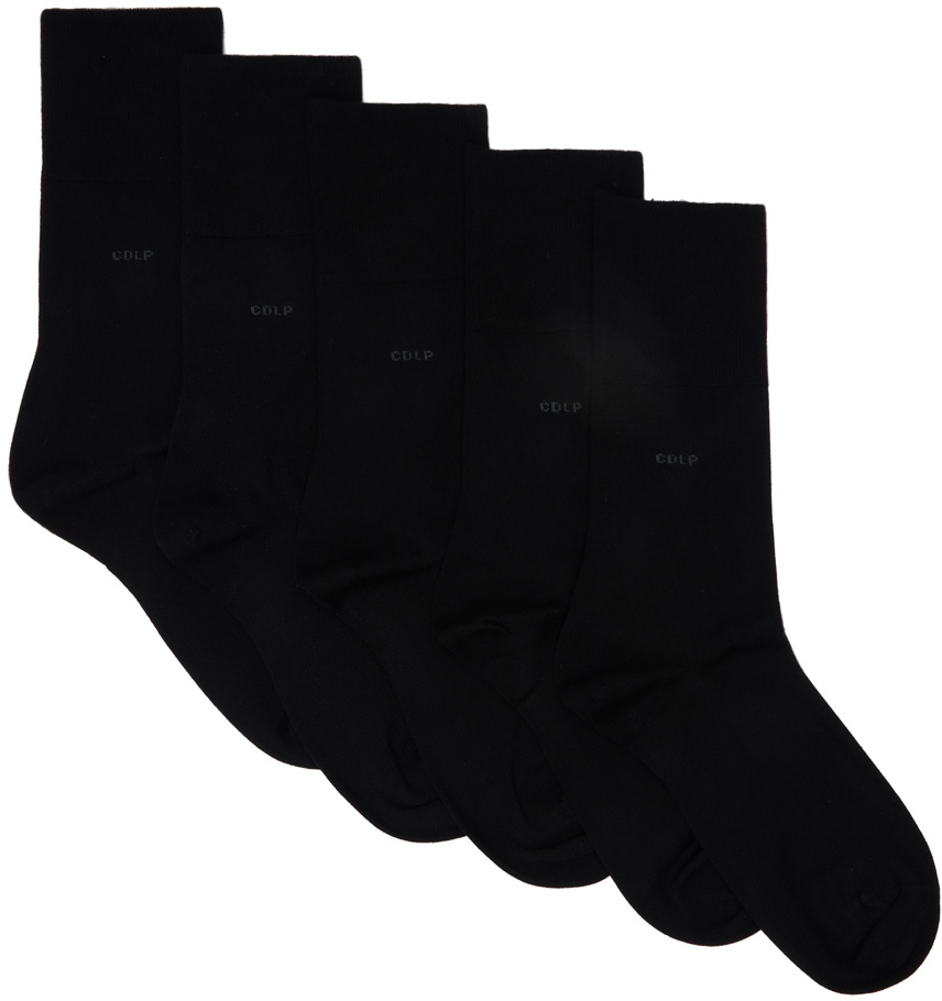 CDLP Five-Pack Black Mid-Length Bamboo Socks