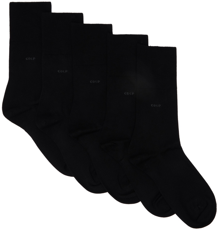 Photo: CDLP Five-Pack Black Mid-Length Bamboo Socks