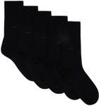 CDLP Five-Pack Black Mid-Length Bamboo Socks