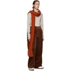 Dries Van Noten Orange Wool Oversized Tibet Scarf