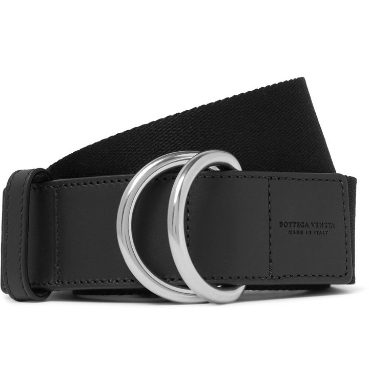 Photo: Bottega Veneta - 4cm Black Canvas and Leather Belt - Black
