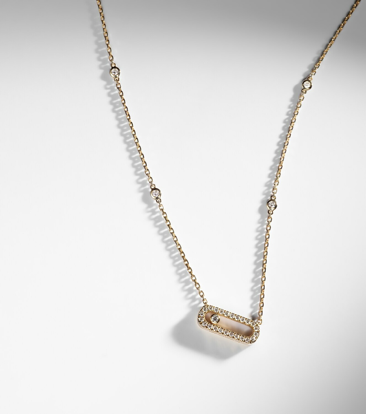 Messika Move Uno 18kt gold necklace with diamonds