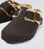 Birkenstock Boston nubuck and shearling clogs
