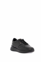 BOSS black leather minimalist sneakers with leather sole jace_runn_bu Black