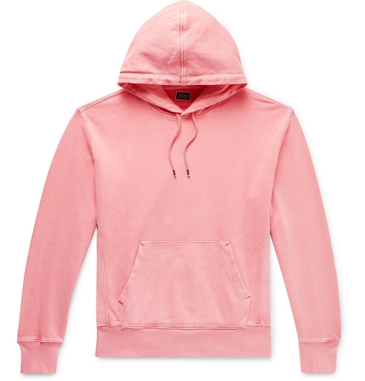 Photo: J.Crew - Garment-Dyed Loopback Cotton-Jersey Hoodie - Pink
