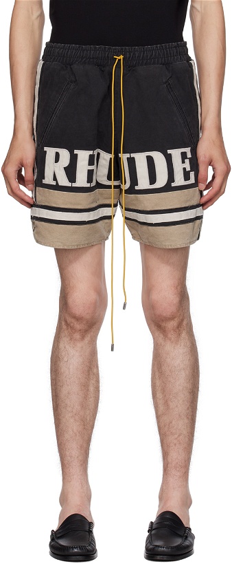 Photo: Rhude Black Paneled Shorts