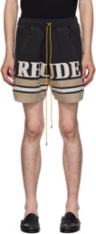 Rhude Black Paneled Shorts