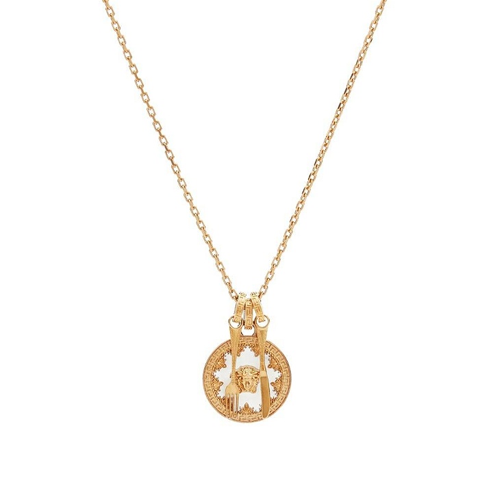 Photo: Versace Men's Medusa Plate Necklace in Gold