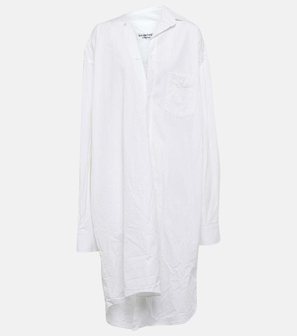 Balenciaga - Asymmetric cotton shirt dress Balenciaga