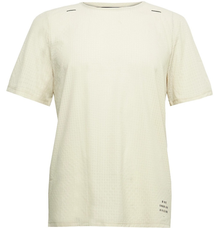 Photo: Nike Running - Slim-Fit Division Adapt Perforated Dri-Fit Mesh T-Shirt - Neutrals
